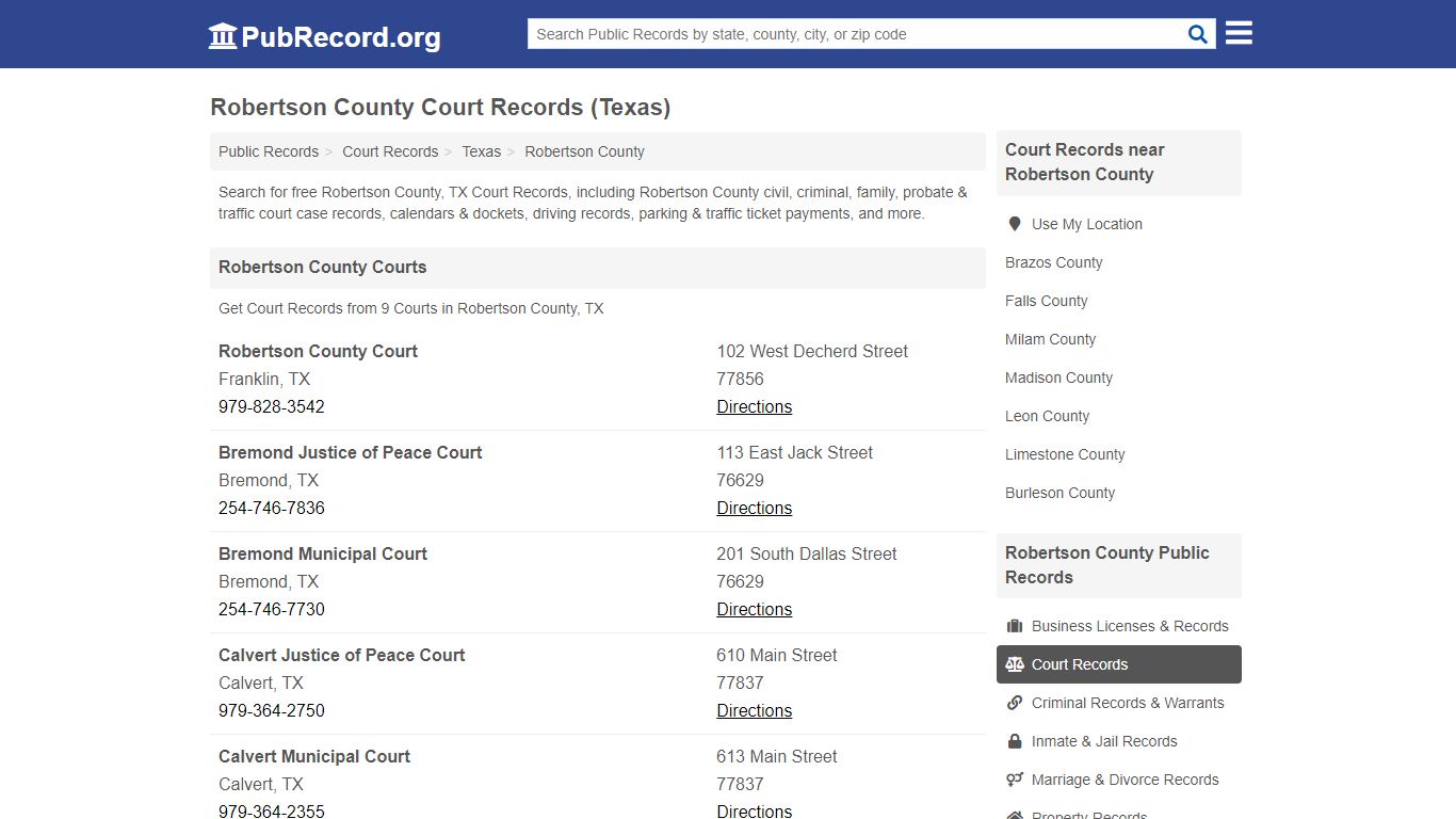 Free Robertson County Court Records (Texas Court Records)